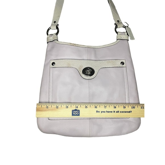 COACH F16533 Penelope Lavender Leather Snakeskin Trim Crossbody Purse Bag - Picture 11 of 13